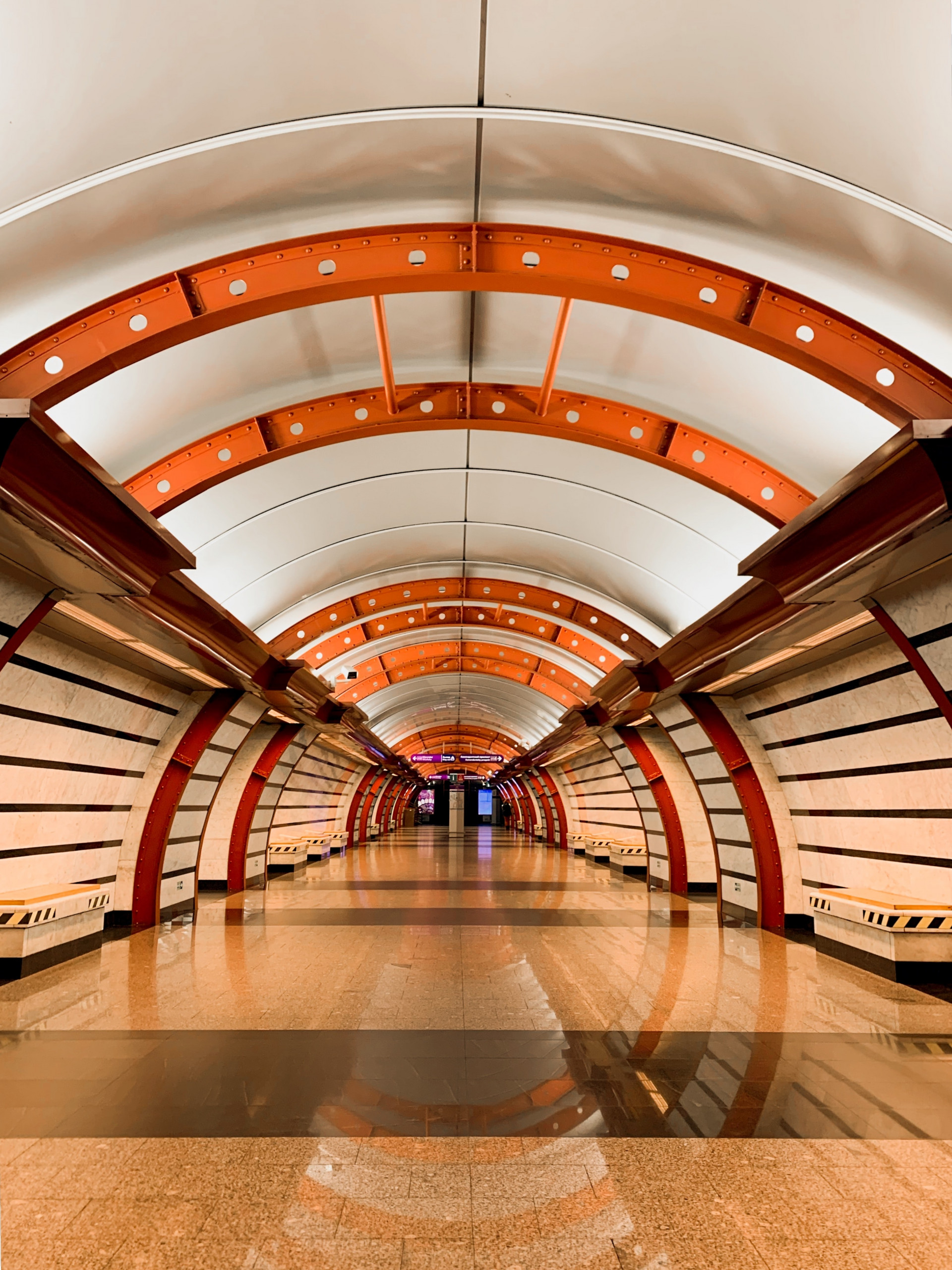 tunnel with orange elements