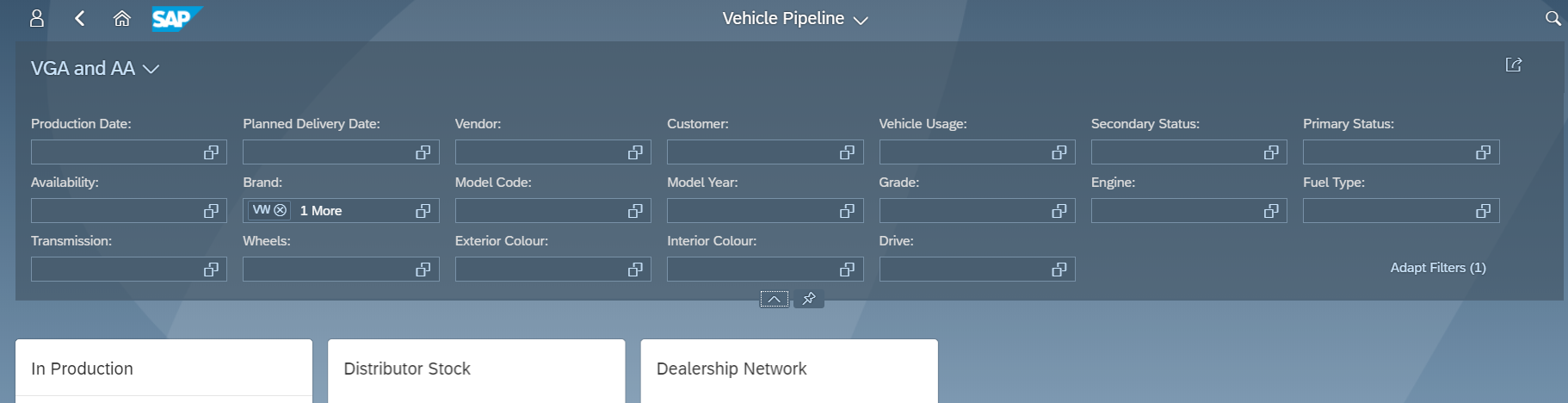 Vehicle Pipeline filter bar