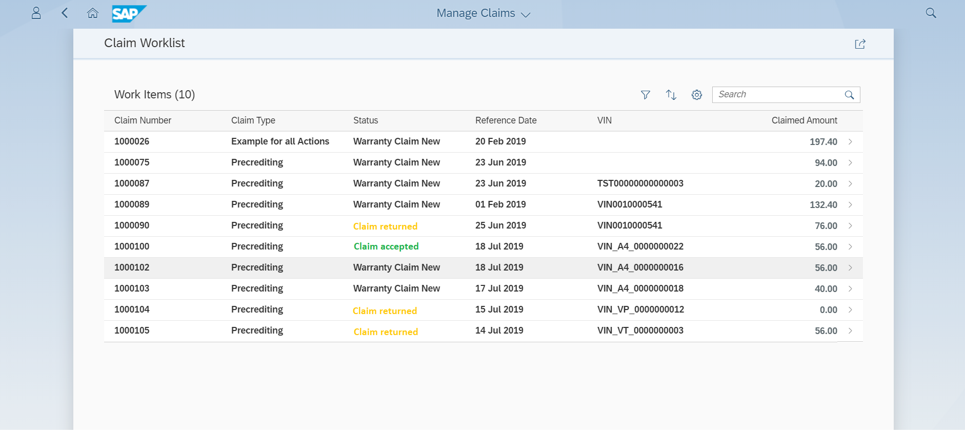 Hicron Fiori for Warranty Claim Processing2