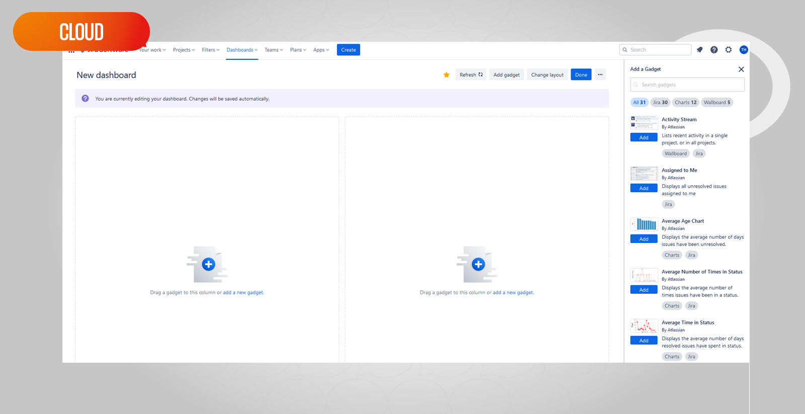 How to configure dashboard in Jira