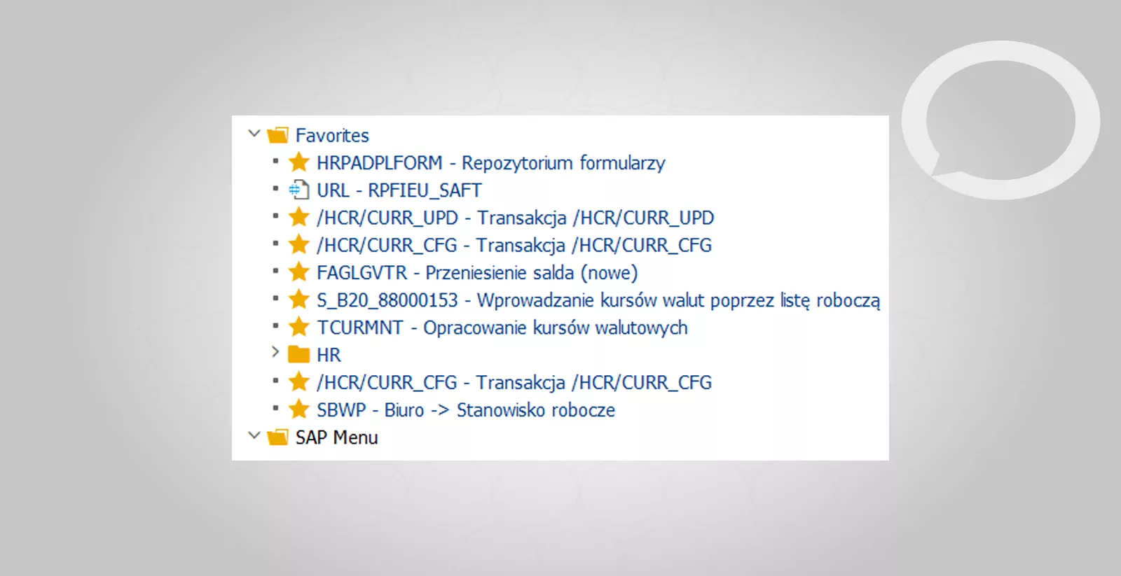 How to add transaction to favorites in SAP?