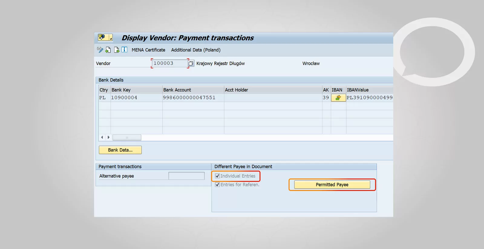 Alternate payee in SAP