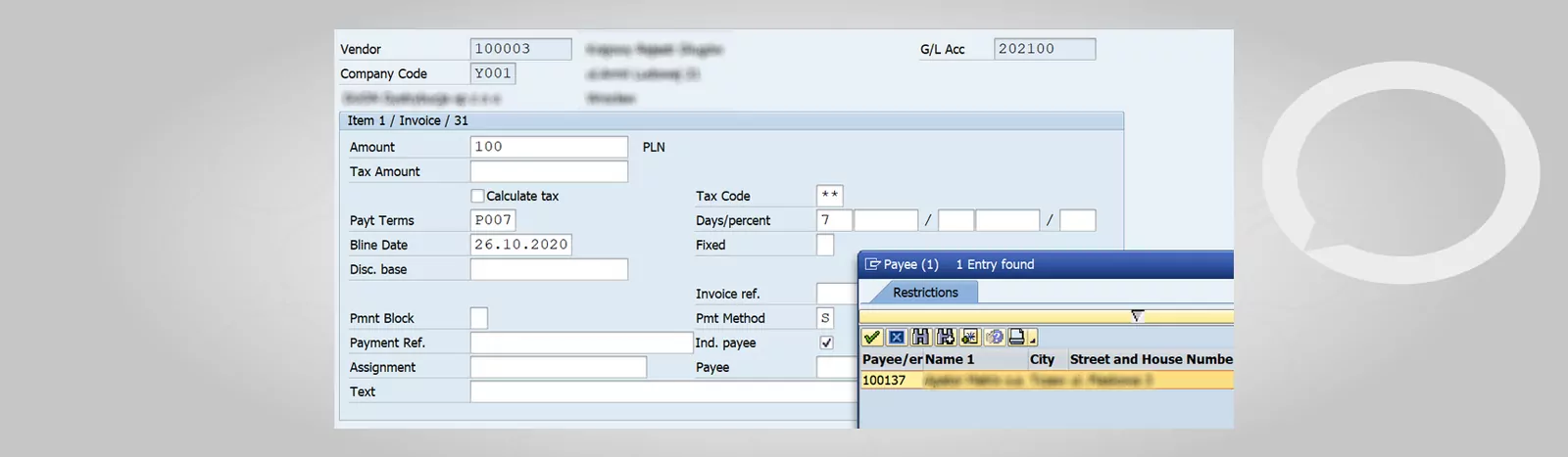 How to change an alternative payee in SAP?