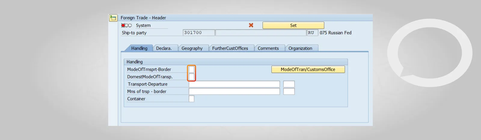 SAP foreign trade data incomplete