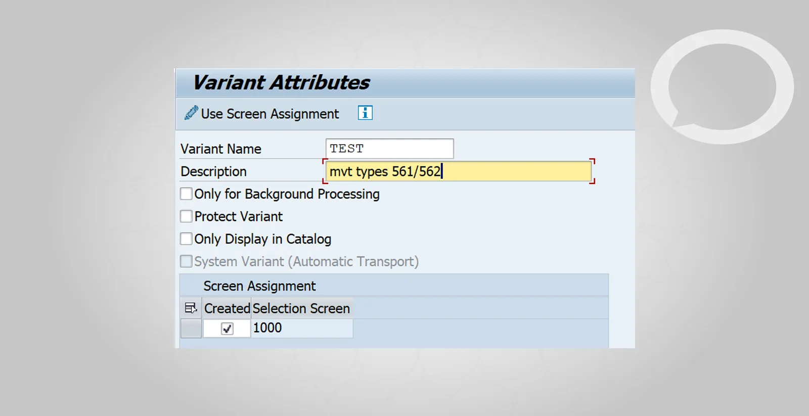 Variant management in SAP